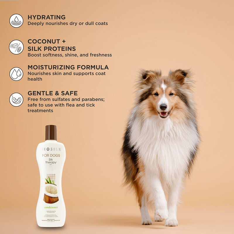 BioSilk For Dogs Silk Therapy Coconut Oil Conditioner, , large image number null